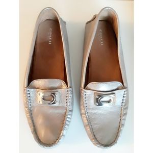 Coach Women's Driving Moccasins Gold Loafers